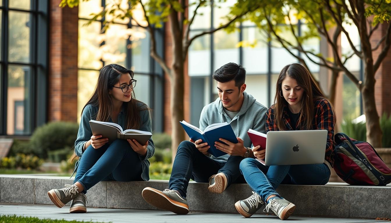 Students collaborating in study space